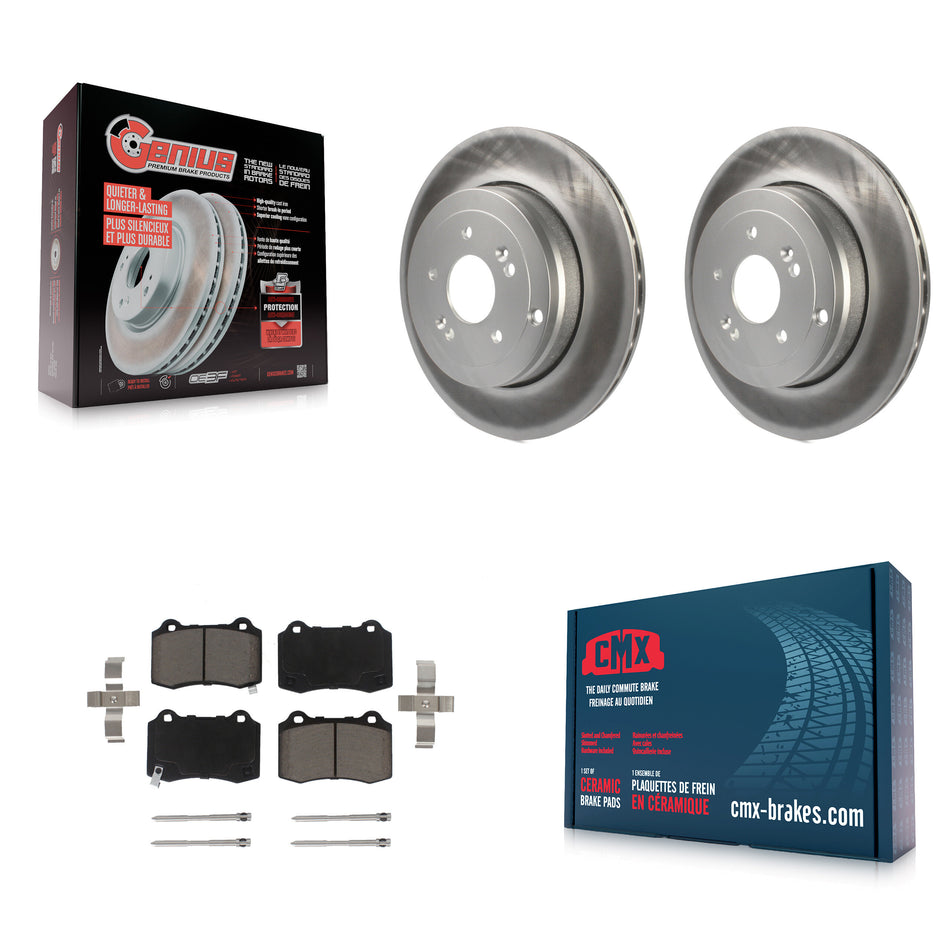 Rear Coated Disc Brake Rotors And Ceramic Pads Kit For Hyundai Genesis Coupe KGC-101743