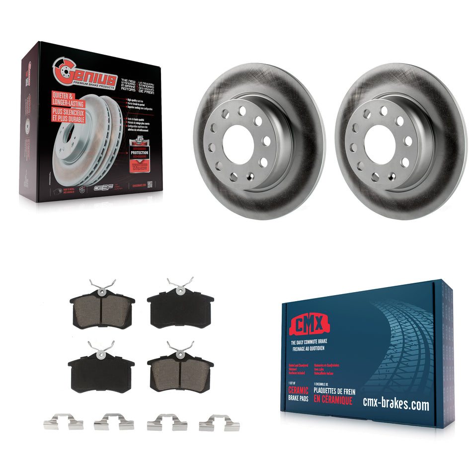 Rear Coated Disc Brake Rotors And Ceramic Pads Kit For Volkswagen Beetle Golf With 272mm Diameter Rotor KGC-101750