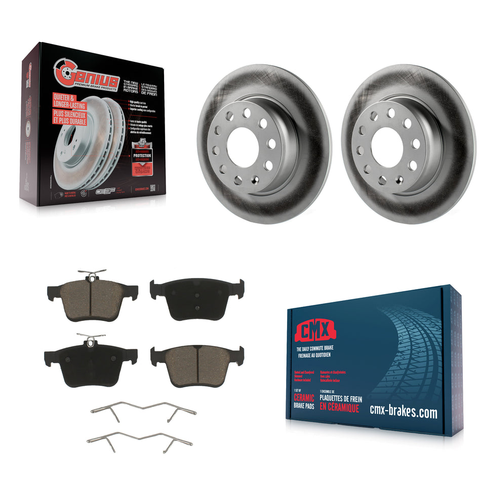 Rear Coated Disc Brake Rotors And Ceramic Pads Kit For Audi A3 Quattro Volkswagen e-Golf Sportback e-tron KGC-101753