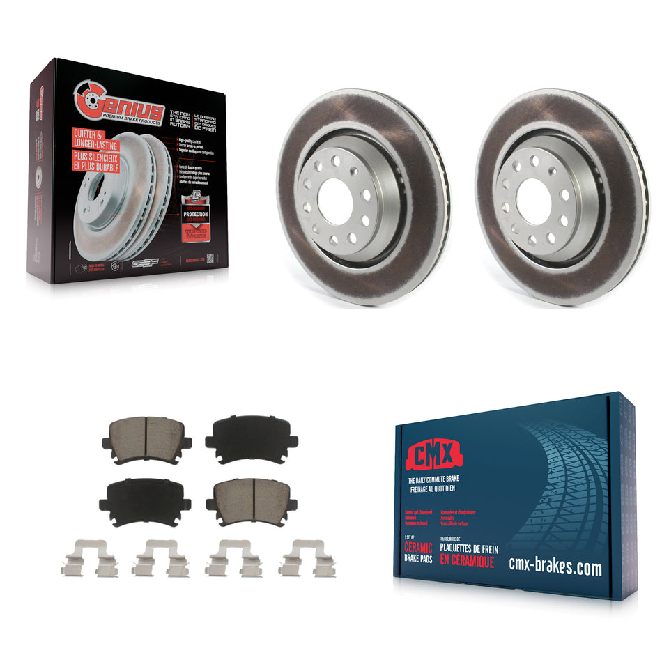 Rear Coated Disc Brake Rotors And Ceramic Pads Kit For Volkswagen CC Passat GTI Golf R R32 Audi TTS Quattro KGC-101759