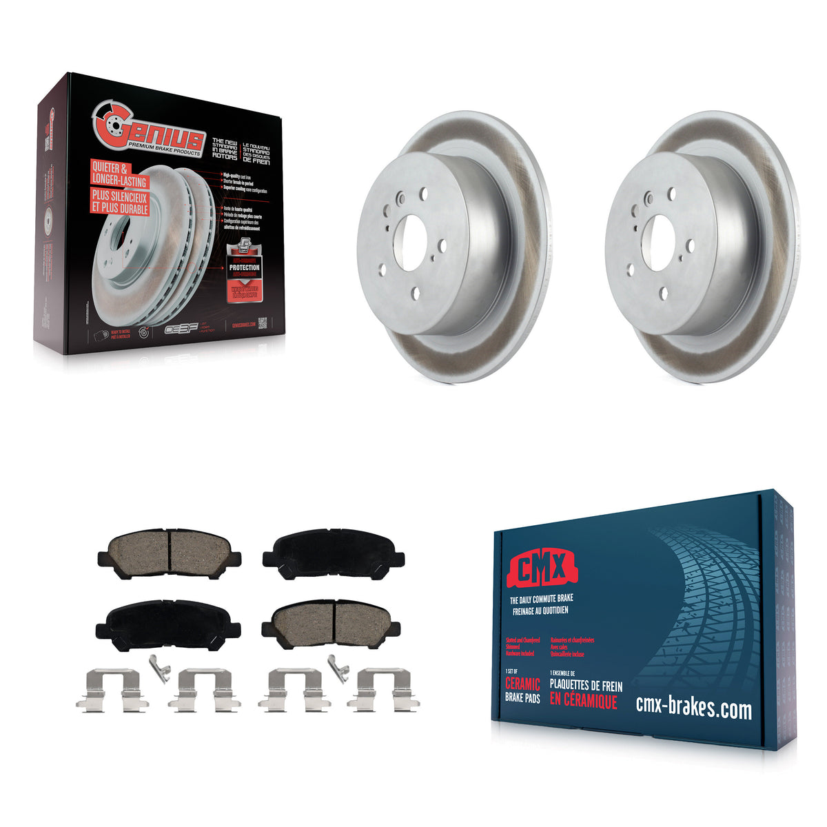 Rear Coated Disc Brake Rotors And Ceramic Pads Kit For 2008-2013 Toyota Highlander KGC-101762