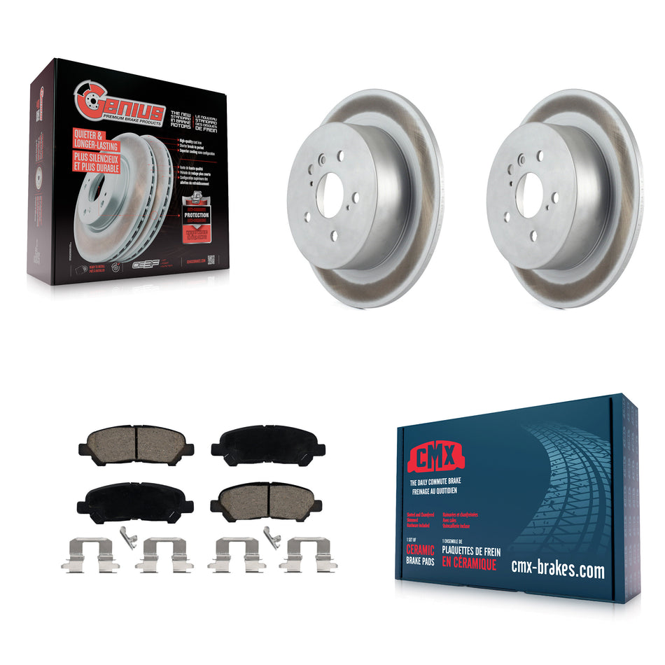 Rear Coated Disc Brake Rotors And Ceramic Pads Kit For 2008-2013 Toyota Highlander KGC-101762
