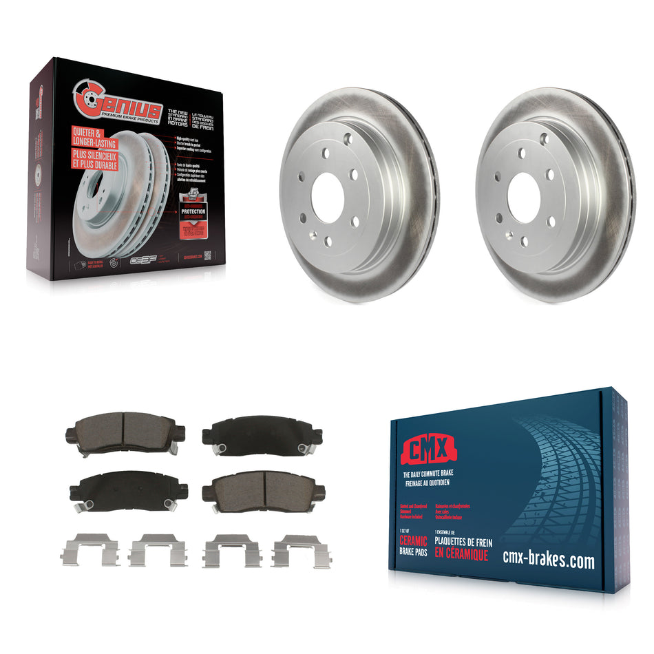 Rear Coated Disc Brake Rotors And Ceramic Pads Kit For Chevrolet Traverse GMC Acadia Buick Enclave Saturn Outlook Limited KGC-101767