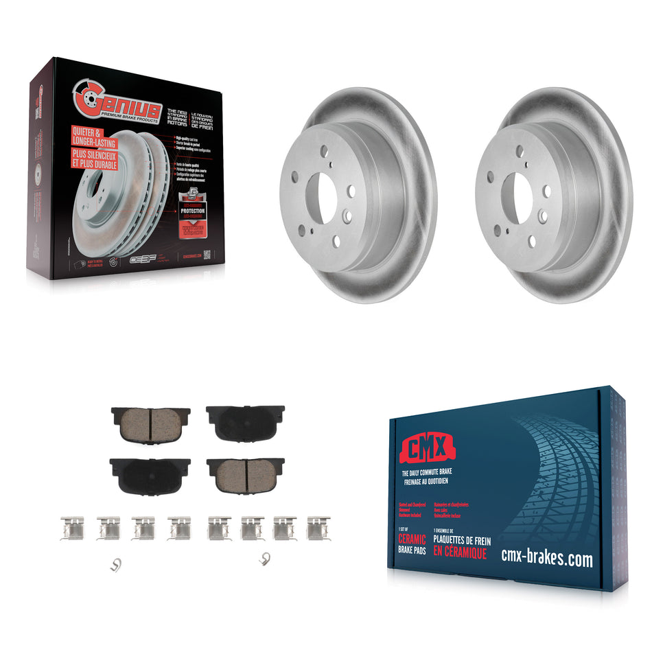 Rear Coated Disc Brake Rotors And Ceramic Pads Kit For Toyota Camry Lexus ES300 KGC-101773