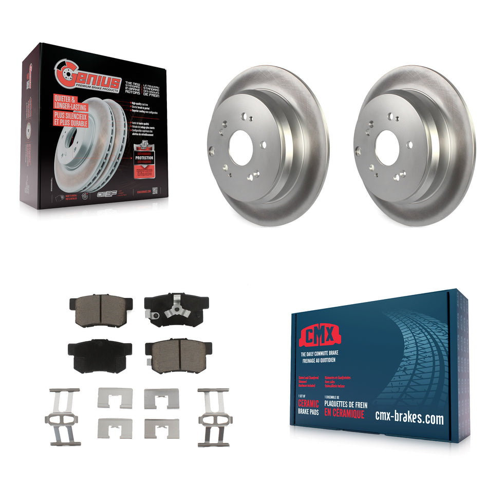 Rear Coated Disc Brake Rotors And Ceramic Pads Kit For Honda CR-V Acura RDX KGC-101774