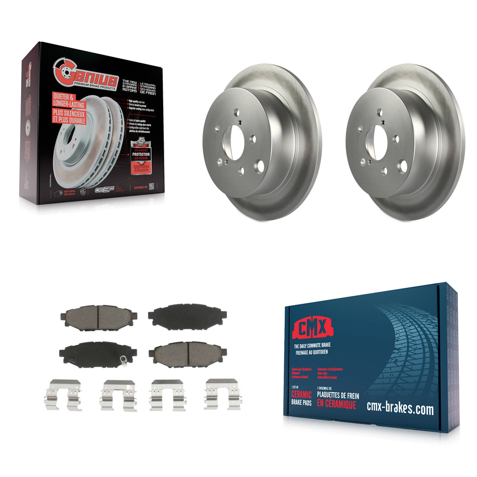 Rear Coated Disc Brake Rotors And Ceramic Pads Kit For Subaru Forester Impreza Crosstrek XV KGC-101778