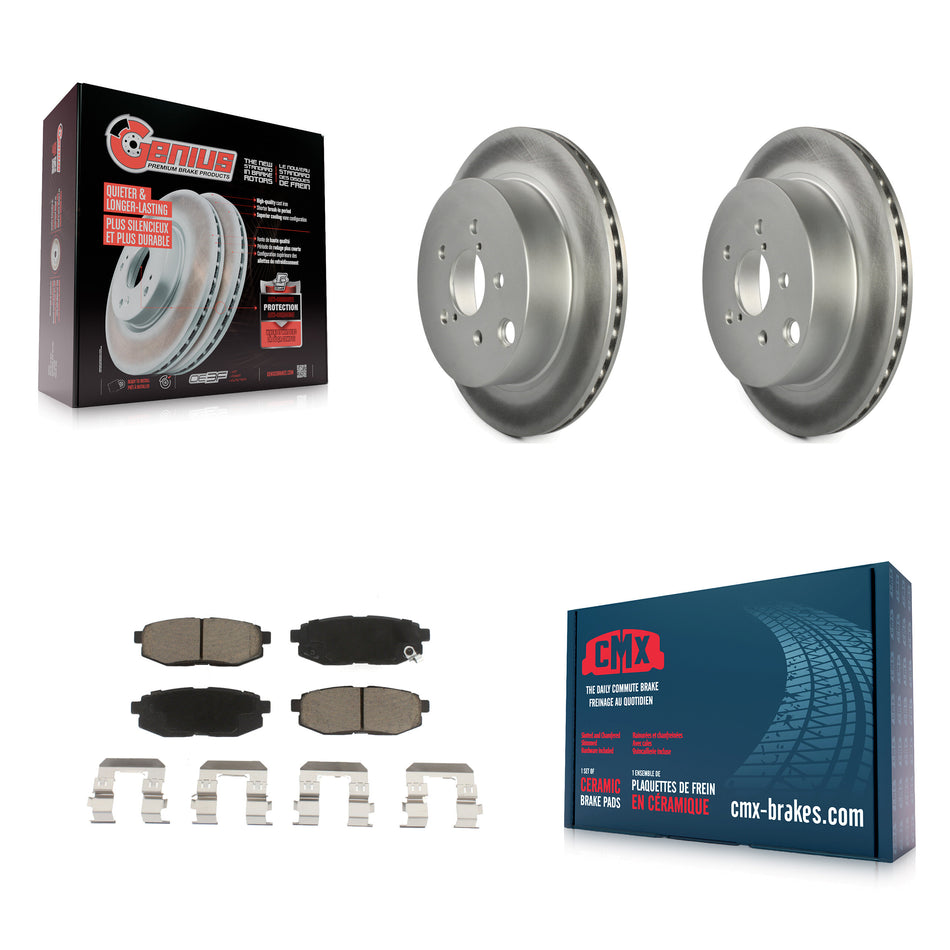 Rear Coated Disc Brake Rotors And Ceramic Pads Kit For 2014-2018 Subaru Forester 2.0L KGC-101779