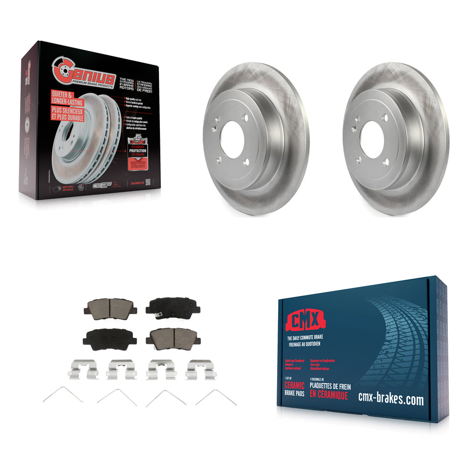 Rear Coated Disc Brake Rotors And Ceramic Pads Kit For Hyundai Accent Kia Rio KGC-101785