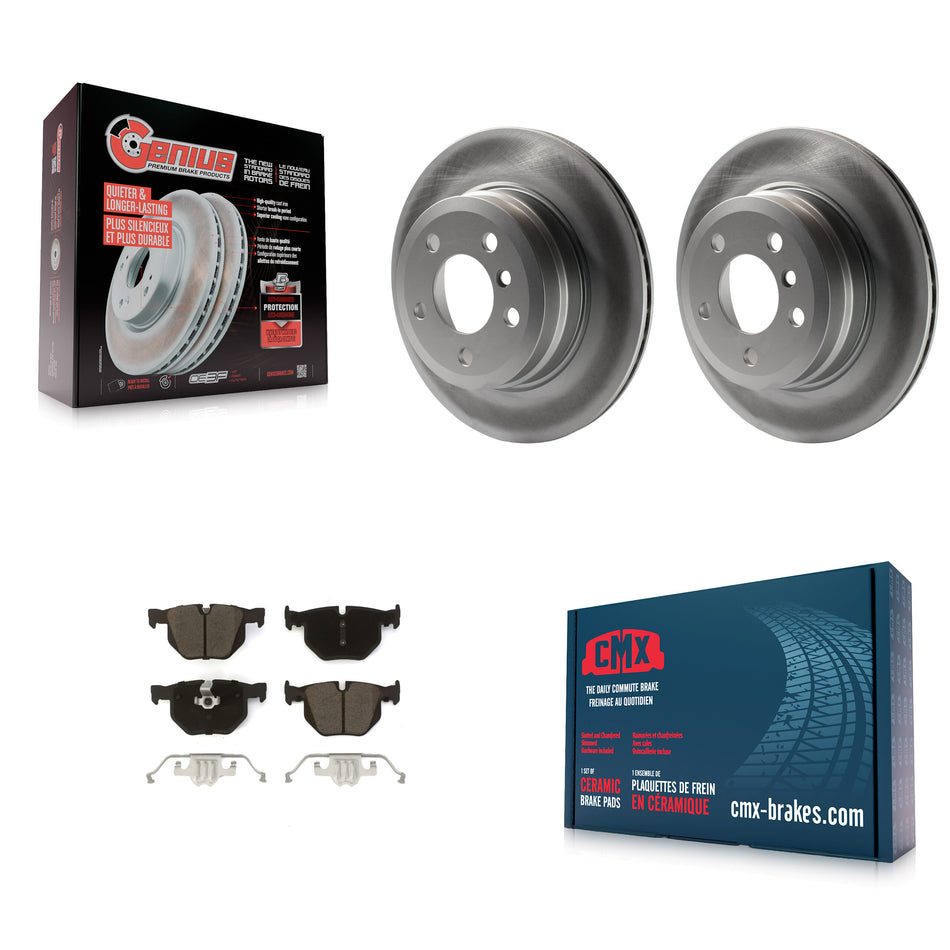 Rear Coated Disc Brake Rotors And Ceramic Pads Kit For BMW X5 X6 KGC-101789