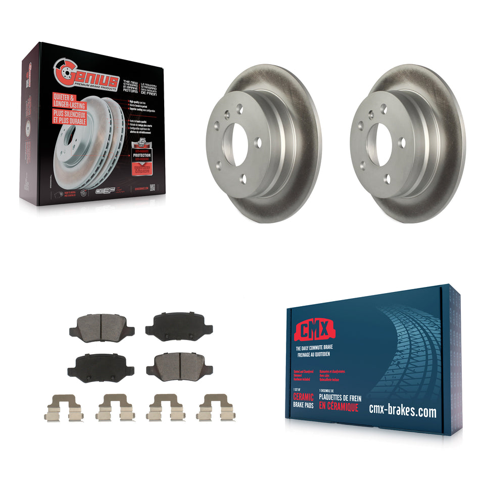 Rear Coated Disc Brake Rotors And Ceramic Pads Kit For 2006-2011 Mercedes-Benz B200 KGC-101795
