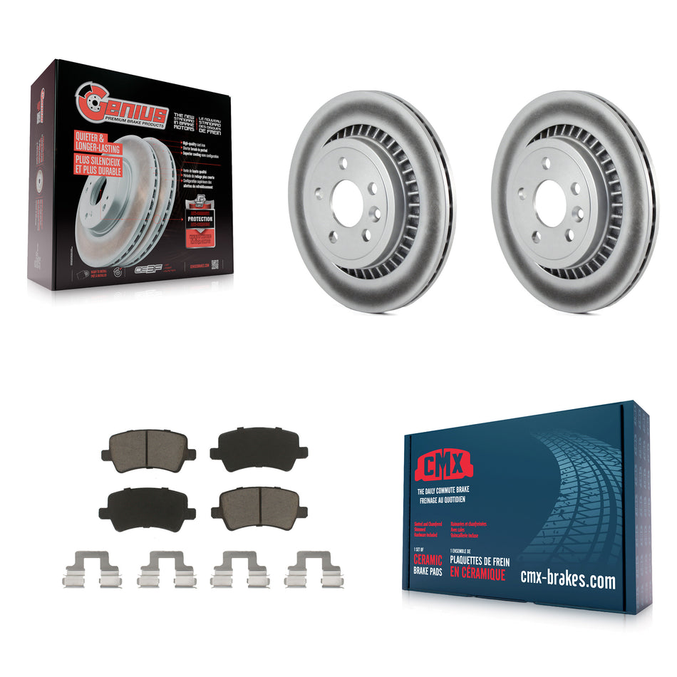 Rear Coated Disc Brake Rotors And Ceramic Pads Kit For 2010-2017 Volvo XC60 KGC-101796