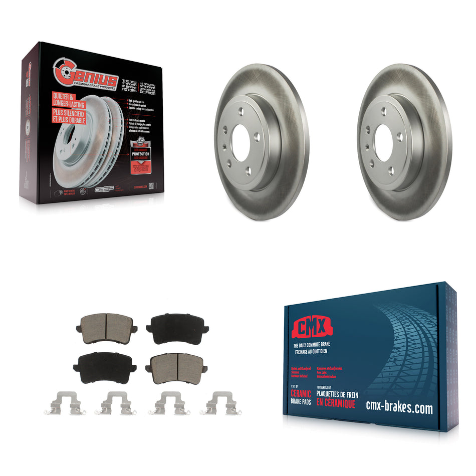 Rear Coated Disc Brake Rotors And Ceramic Pads Kit For 2009 Audi A4 Quattro Sedan Wagon With 288mm Diameter Rotor KGC-101799