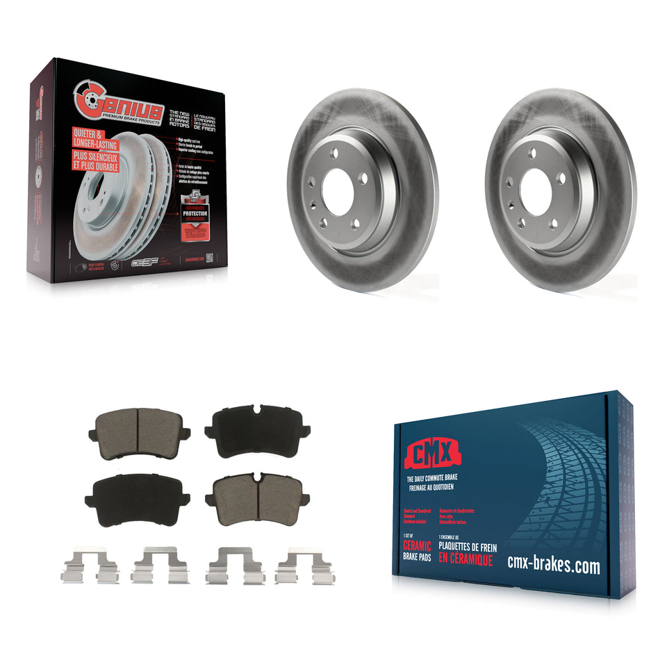 Rear Coated Disc Brake Rotors And Ceramic Pads Kit For Audi A7 Quattro A6 KGC-101803