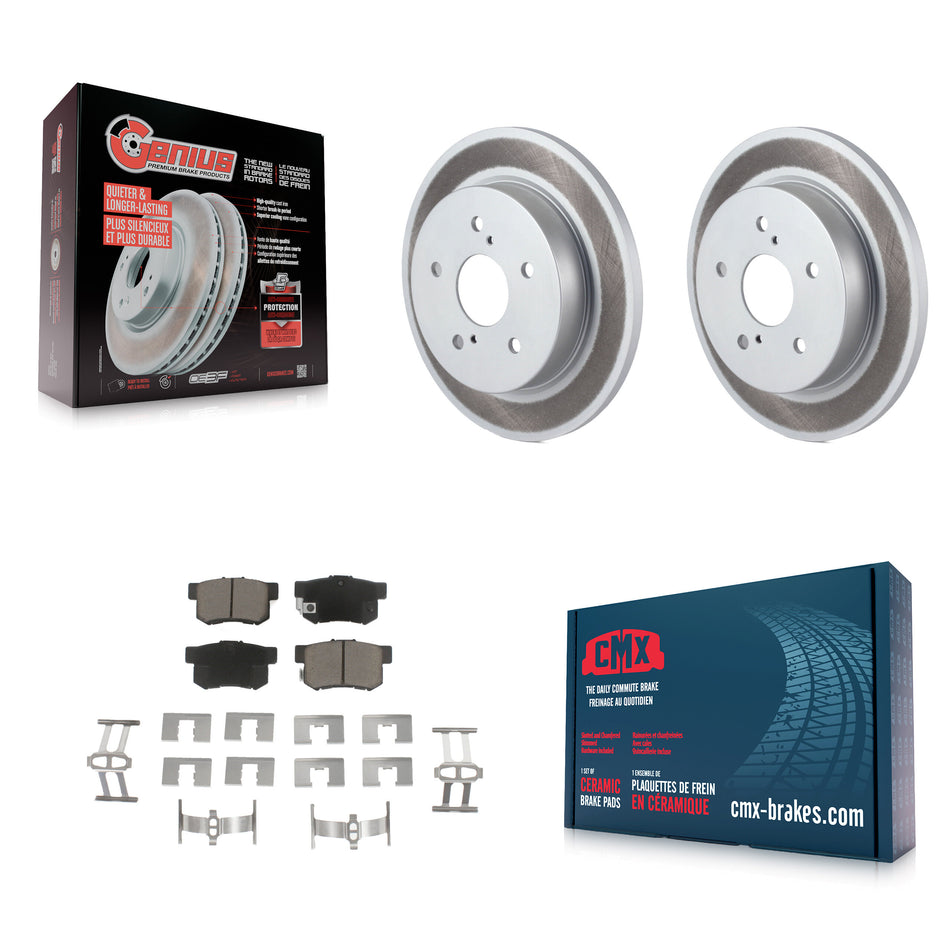 Rear Coated Disc Brake Rotors And Ceramic Pads Kit For 2010-2013 Suzuki Kizashi KGC-101807