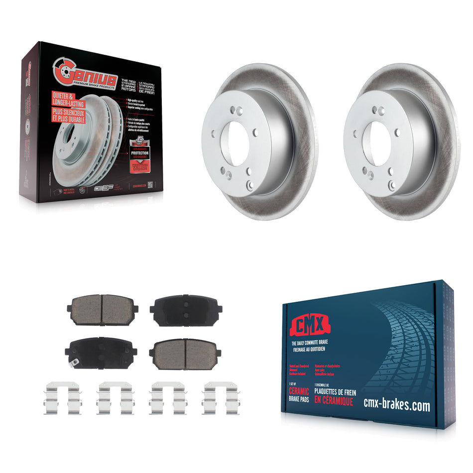 Rear Coated Disc Brake Rotors And Ceramic Pads Kit For 2007-2012 Kia Rondo KGC-101808