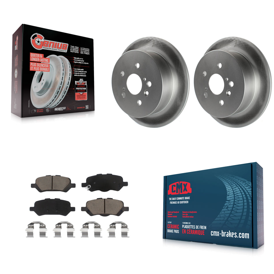 Rear Coated Disc Brake Rotors And Ceramic Pads Kit For 2009-2016 Toyota Venza KGC-101809