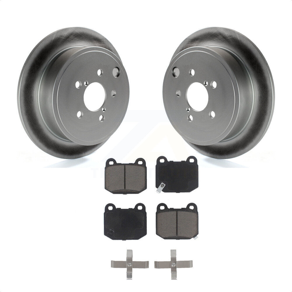 Rear Coated Disc Brake Rotors Ceramic Pad Kit For 2014 Subaru WRX With 17\\" Factory Wheels KGC-101810