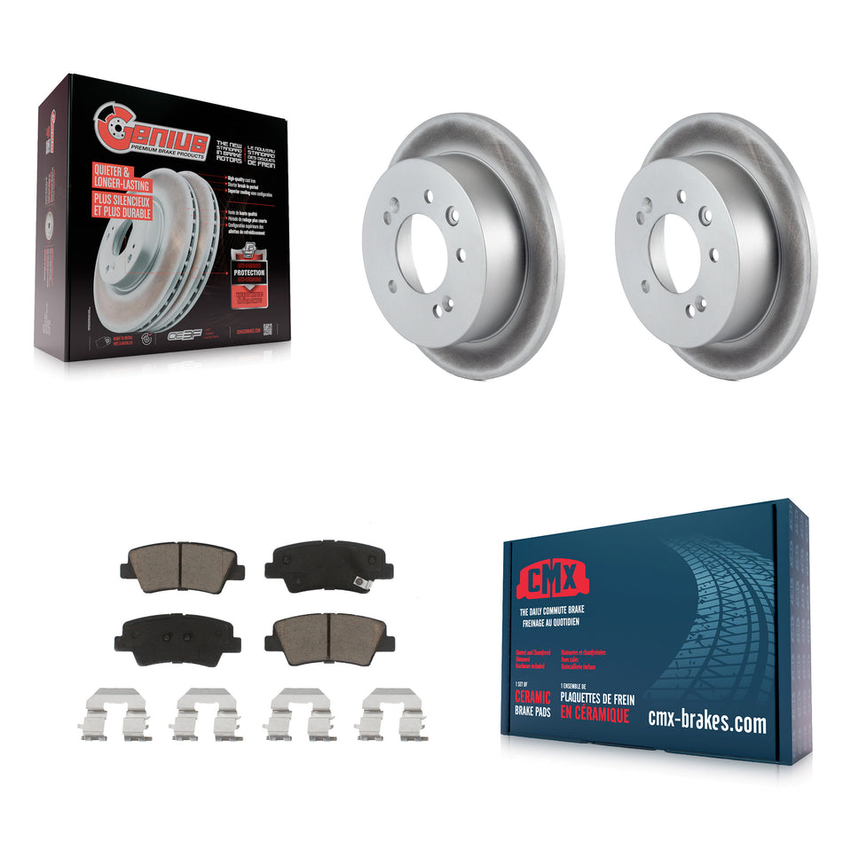 Rear Coated Disc Brake Rotors And Ceramic Pads Kit For 2010 Hyundai Elantra Sedan From 03 23 10 KGC-101814