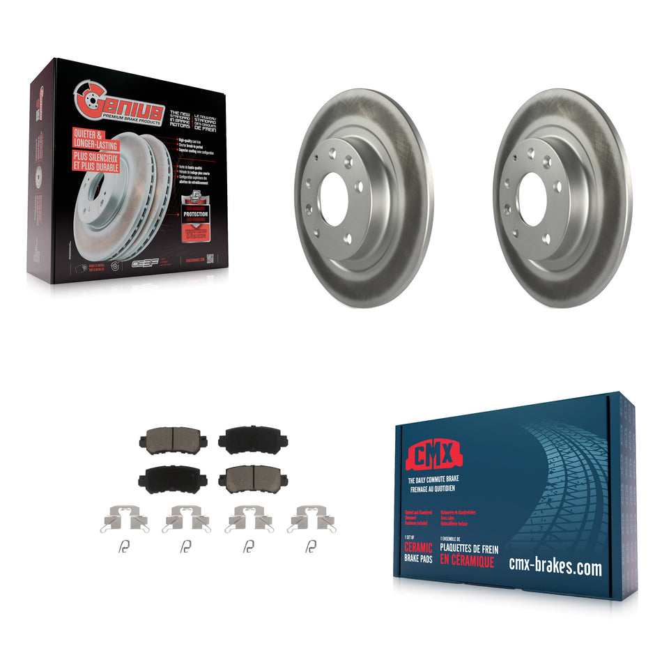 Rear Coated Disc Brake Rotors And Ceramic Pads Kit For 2016-2018 Mazda CX-3 KGC-101820