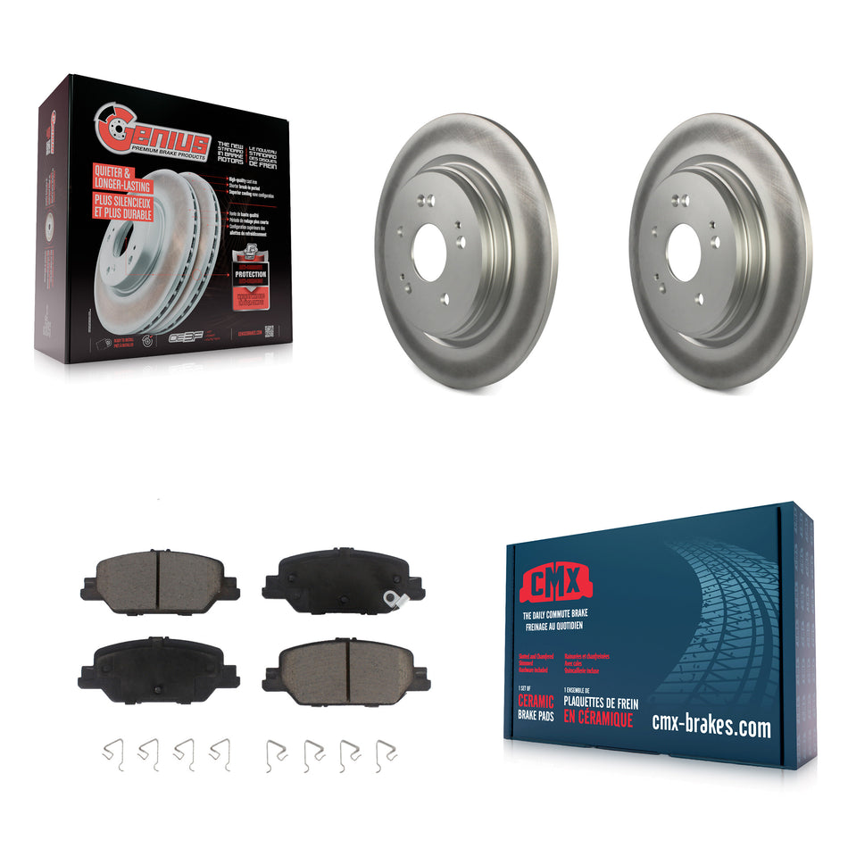 Rear Coated Disc Brake Rotors And Ceramic Pads Kit For 2017-2022 Honda CR-V KGC-101832