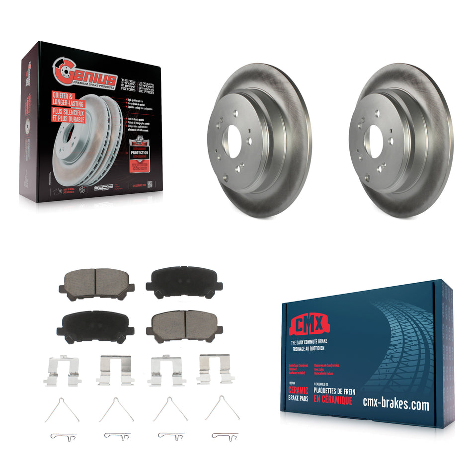 Rear Coated Disc Brake Rotors And Ceramic Pads Kit For Honda Odyssey Pilot Acura MDX ZDX KGC-101834