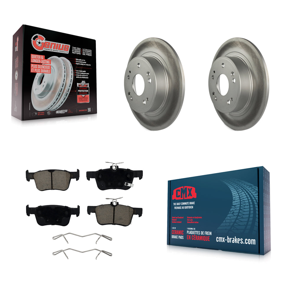 Rear Coated Disc Brake Rotors And Ceramic Pads Kit For 2018-2024 Honda Accord KGC-101839