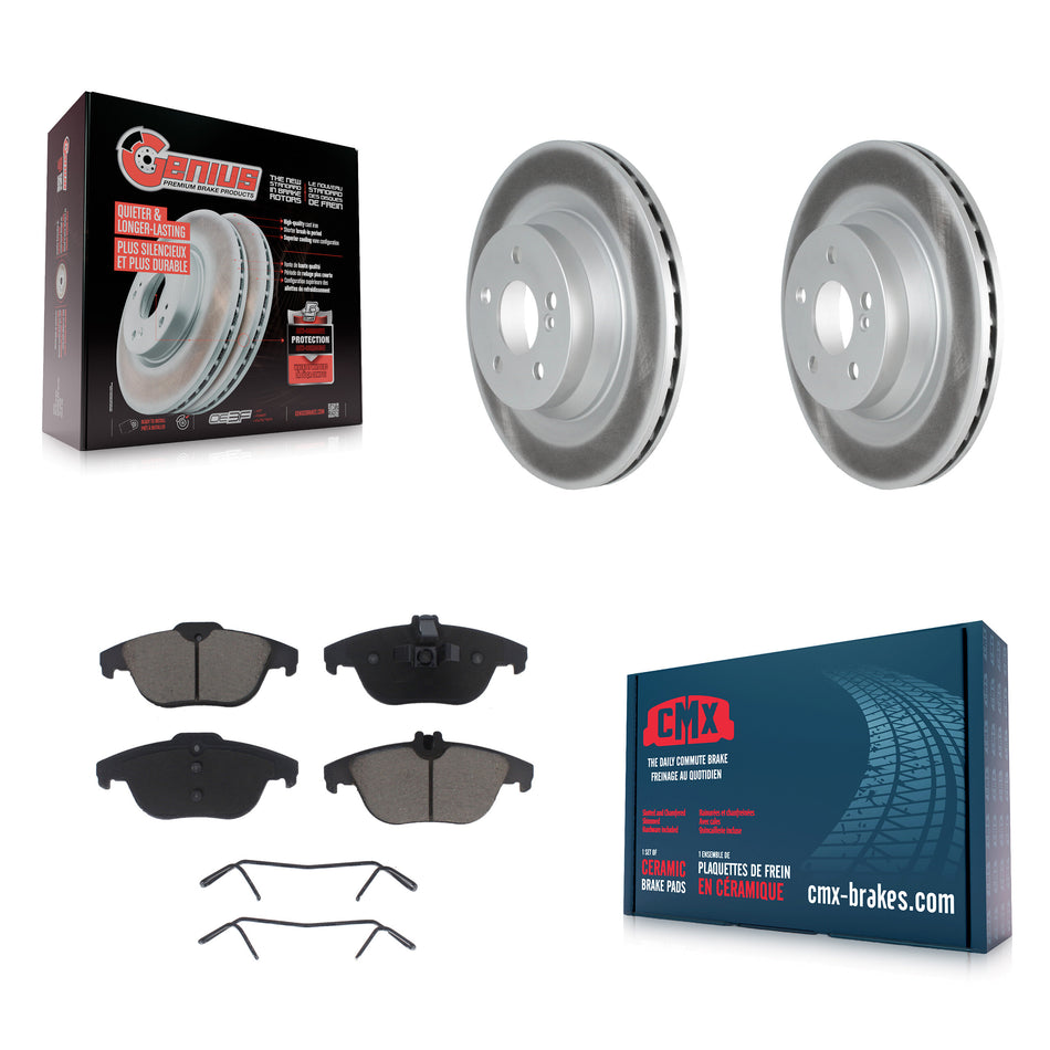 Rear Coated Disc Brake Rotors And Ceramic Pads Kit For Mercedes-Benz E550 With 320mm Diameter Rotor KGC-101842