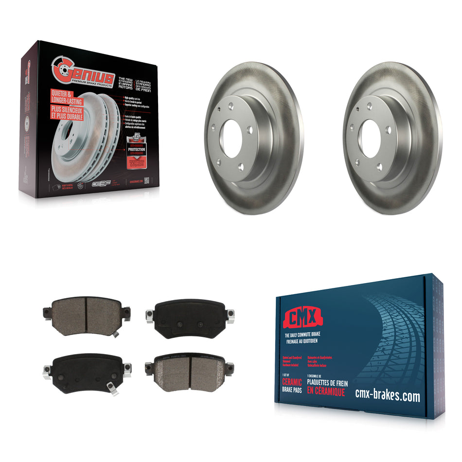 Rear Coated Disc Brake Rotors And Ceramic Pads Kit For 2016-2021 Mazda 6 KGC-101845