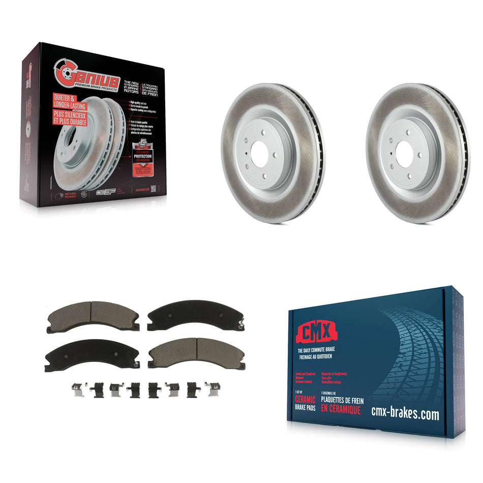 Rear Coated Disc Brake Rotors And Ceramic Pads Kit For 2012-2021 Nissan NV2500 NV3500 NV1500 KGC-101852