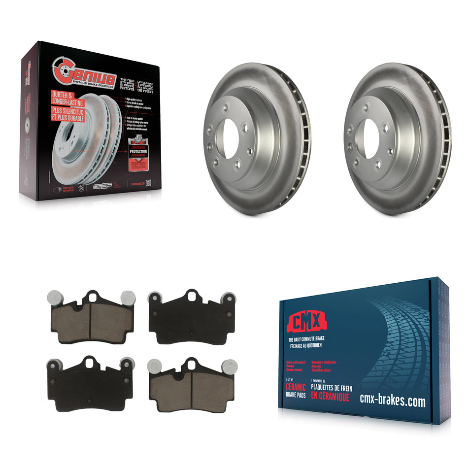 Rear Coated Disc Brake Rotors And Ceramic Pads Kit For Audi Q7 Porsche Cayenne Volkswagen Touareg KGC-101856