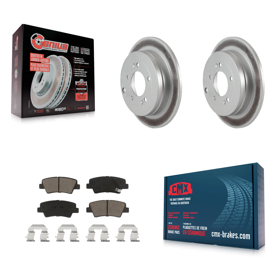Rear Coated Disc Brake Rotors And Ceramic Pads Kit For 2007-2009 Kia Amanti KGC-101860
