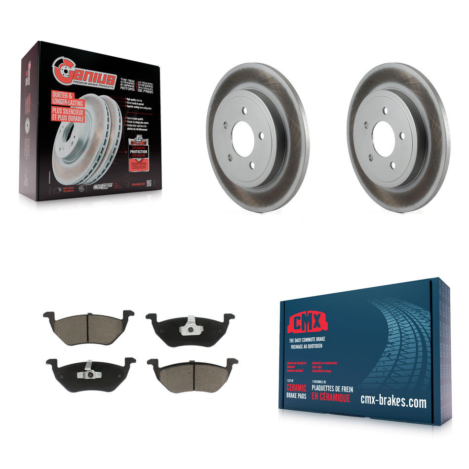 Rear Coated Disc Brake Rotors And Ceramic Pads Kit For Ford Escape Mercury Mariner Mazda Tribute KGC-101863