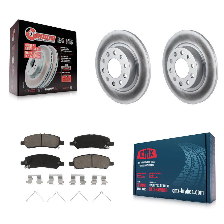 Rear Coated Disc Brake Rotors And Ceramic Pads Kit For 2013-2016 Dodge Dart KGC-101875