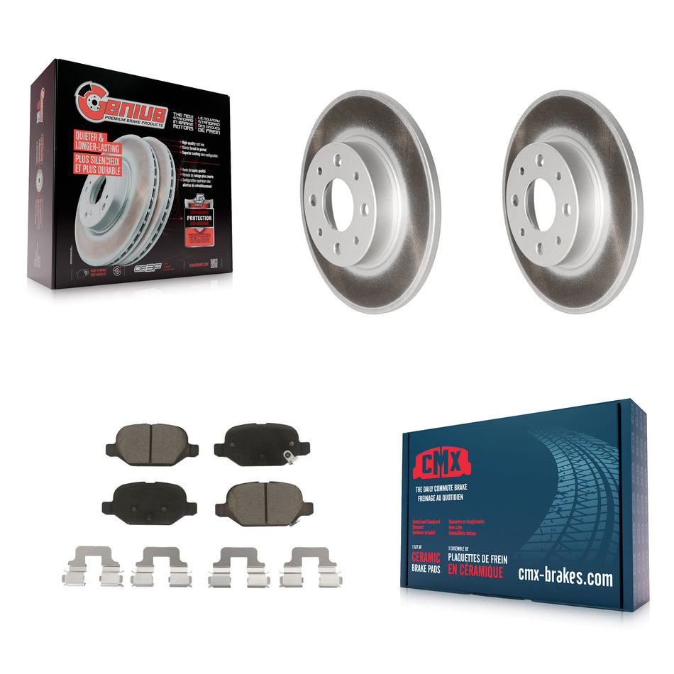 Rear Coated Disc Brake Rotors And Ceramic Pads Kit For Fiat 500 KGC-101881