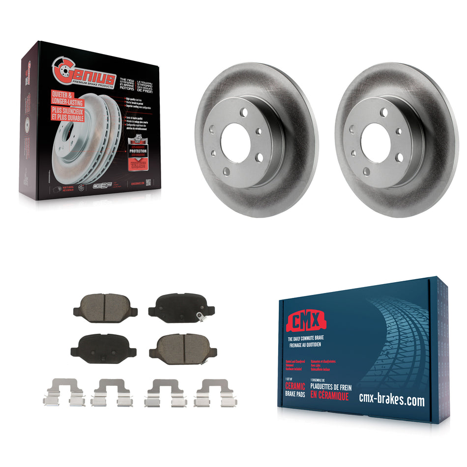 Rear Coated Disc Brake Rotors And Ceramic Pads Kit For Fiat 500 KGC-101882