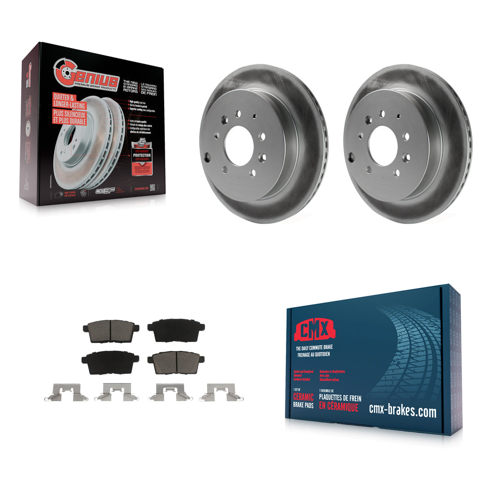 Rear Coated Disc Brake Rotors And Ceramic Pads Kit For Ford Edge Mazda CX-7 Lincoln MKX KGC-101886