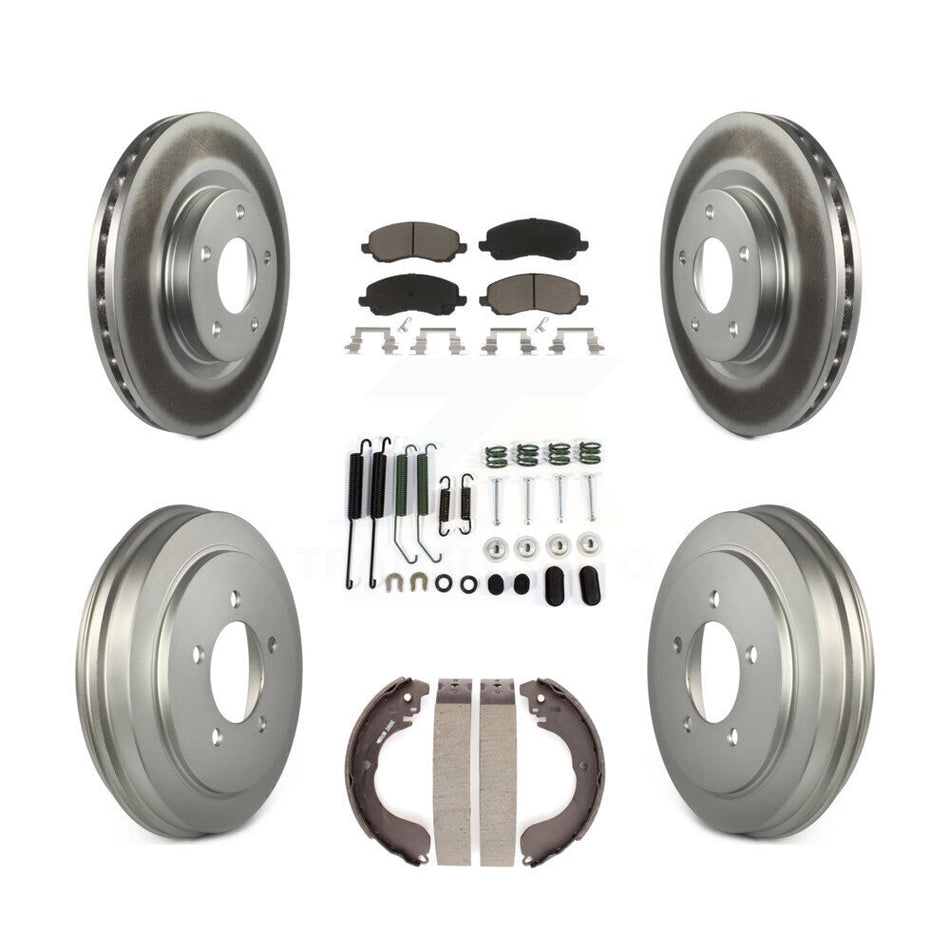 Front Rear Coated Disc Brake Rotors Ceramic Pads And Drum Kit (7Pc) For Jeep Patriot Compass Dodge Caliber Chrysler Sebring Avenger KGC-101928