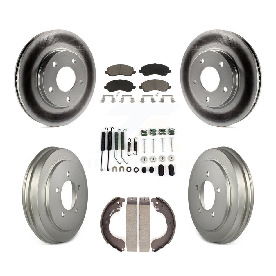 Front Rear Coated Disc Brake Rotors Ceramic Pads And Drum Kit (7Pc) For Dodge Caliber KGC-101929