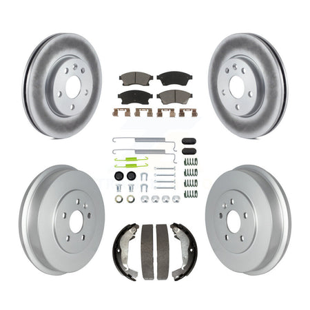 Front Rear Coated Disc Brake Rotor Ceramic Pad Drum Kit (7Pc) For Chevrolet Cruze Limited KGC-101932