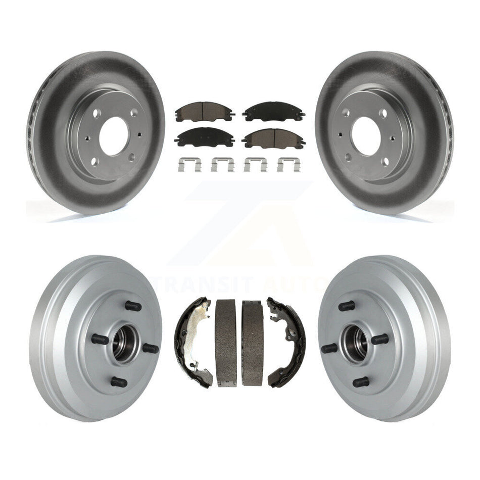 Front Rear Coated Disc Brake Rotors Ceramic Pads And Drum Kit For 2009-2011 Ford Focus KGC-101973
