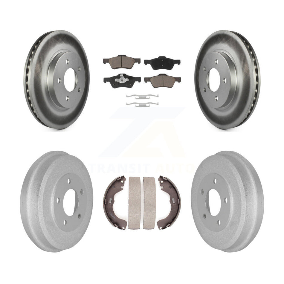 Front Rear Coated Disc Brake Rotors Ceramic Pads And Drum Kit For Ford Escape Mercury Mariner Mazda Tribute KGC-101974