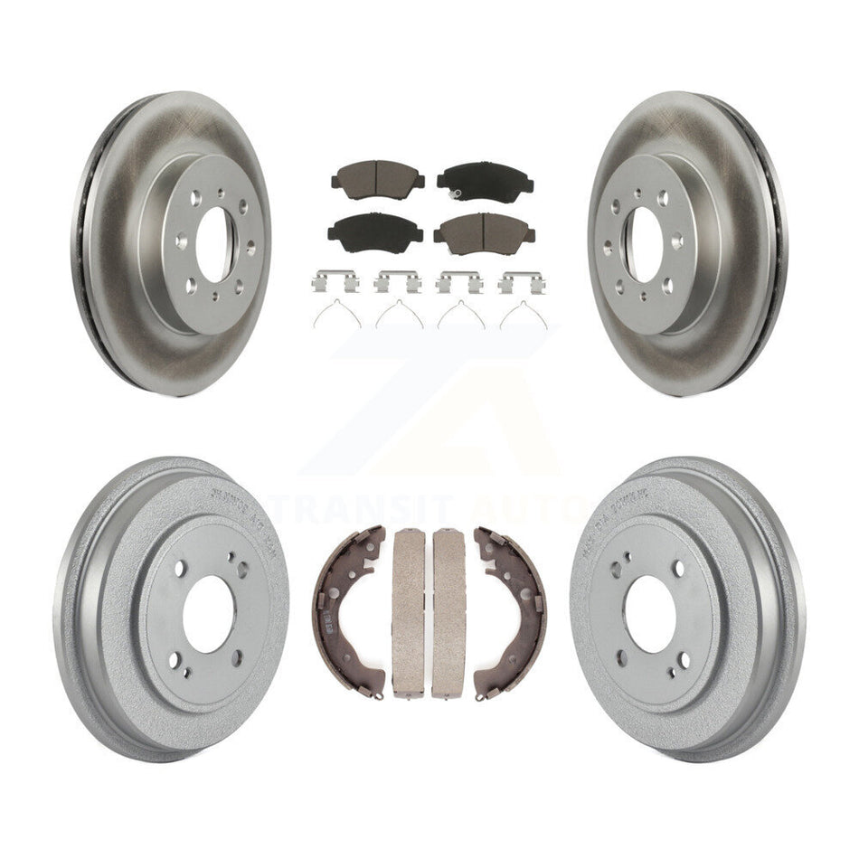 Front Rear Coated Disc Brake Rotors Ceramic Pads And Drum Kit For Honda Fit KGC-101979