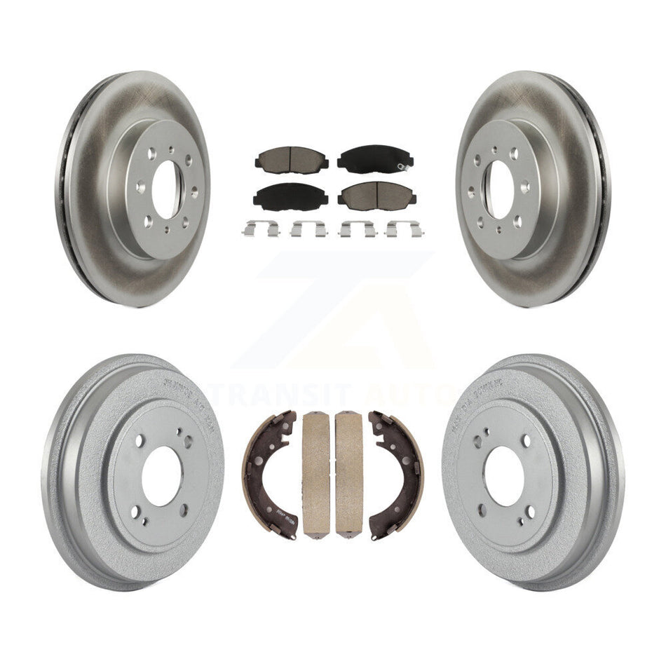 Front Rear Coated Disc Brake Rotors Ceramic Pads And Drum Kit For Honda Civic KGC-101980