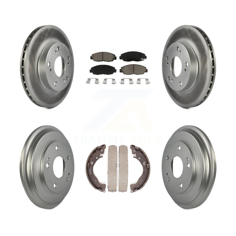 Front Rear Coated Disc Brake Rotors Ceramic Pads And Drum Kit For Honda Civic KGC-101983