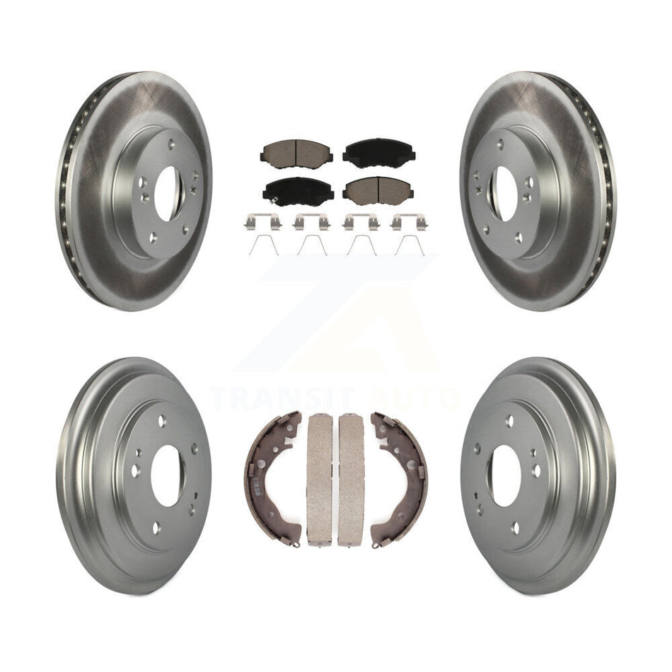 Front Rear Coated Disc Brake Rotors Ceramic Pads And Drum Kit For Honda Civic KGC-101985