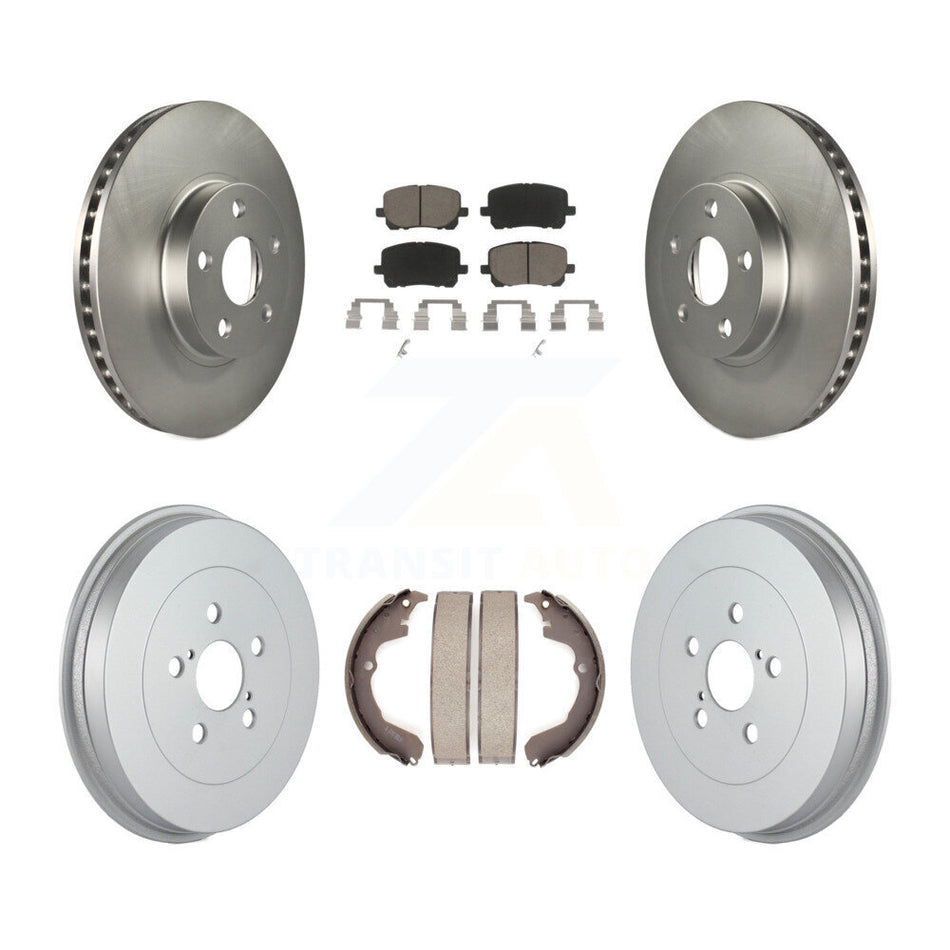Front Rear Coated Disc Brake Rotors Ceramic Pads And Drum Kit For Toyota Matrix Pontiac Vibe KGC-101988
