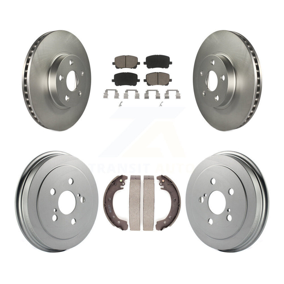Front Rear Coated Disc Brake Rotors Ceramic Pads And Drum Kit For Toyota Corolla KGC-101991