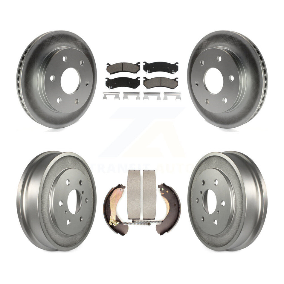 Front Rear Coated Disc Brake Rotors Ceramic Pads And Drum Kit For Chevrolet Silverado 1500 GMC Sierra Classic KGC-101998