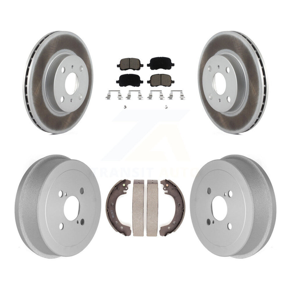 Front Rear Coated Disc Brake Rotors Ceramic Pads And Drum Kit For 2002 Toyota Corolla From 04 02 KGC-102007