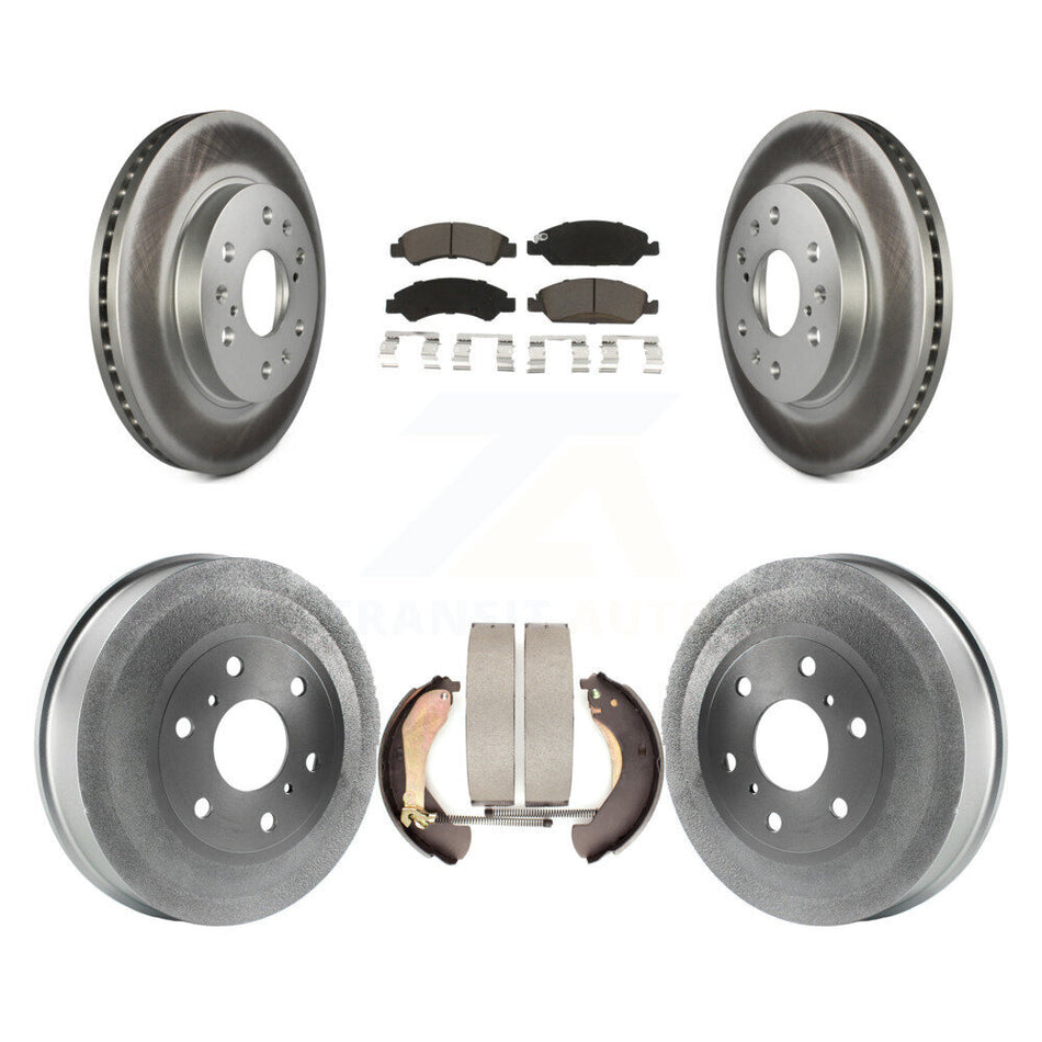 Front Rear Coated Disc Brake Rotors Ceramic Pads And Drum Kit For 2009-2009 Chevrolet Silverado 1500 GMC Sierra Except Vehicles Using Hold Down Pins KGC-102009